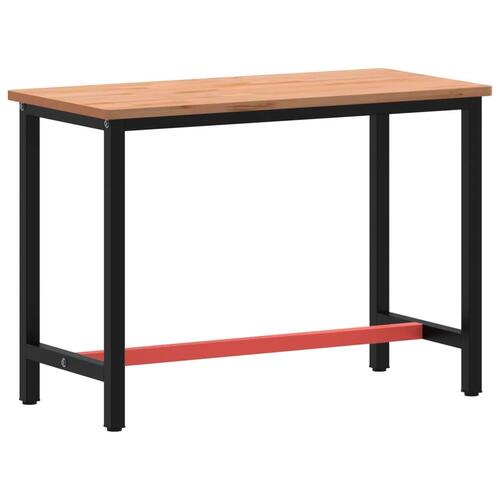 Arbejdsbænk 115x55x81,5 cm massivt bøgetræ og metal