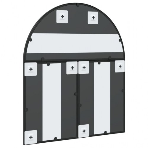 Vægspejl 60 × 70 cm - buet ramme i sort jern