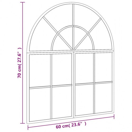 Vægspejl 60 × 70 cm - buet ramme i sort jern