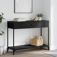 Konsolbord 100x34,5x75 cm konstrueret træ sort