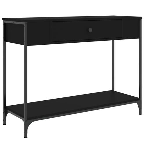 Konsolbord 100x34,5x75 cm konstrueret træ sort