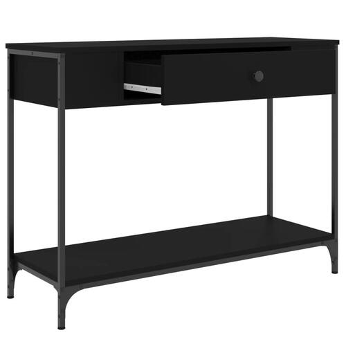 Konsolbord 100x34,5x75 cm konstrueret træ sort