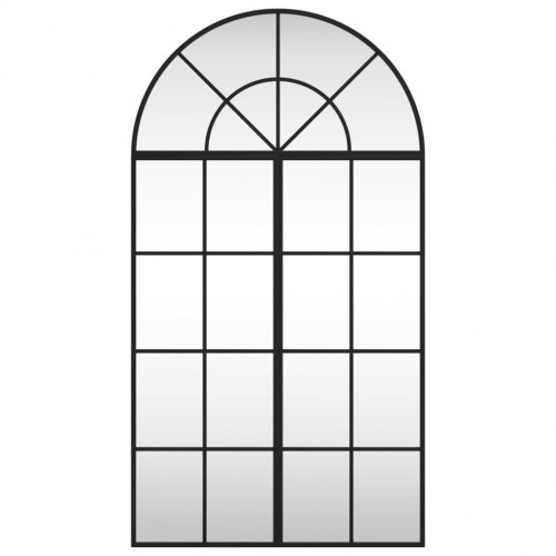 Vægspejl 60×110 cm - buet, sort jernramme