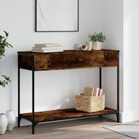 Konsolbord 100x34,5x75 cm konstrueret træ røget egetræsfarve
