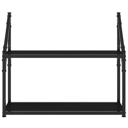 Væghylde med 2 hylder 60x21x51 cm konstrueret træ sort