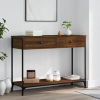 Konsolbord 100x34,5x75 cm konstrueret træ brunt egetræ