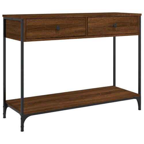 Konsolbord 100x34,5x75 cm konstrueret træ brunt egetræ