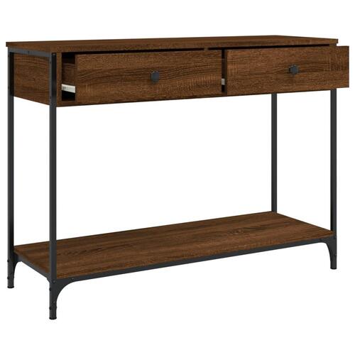 Konsolbord 100x34,5x75 cm konstrueret træ brunt egetræ