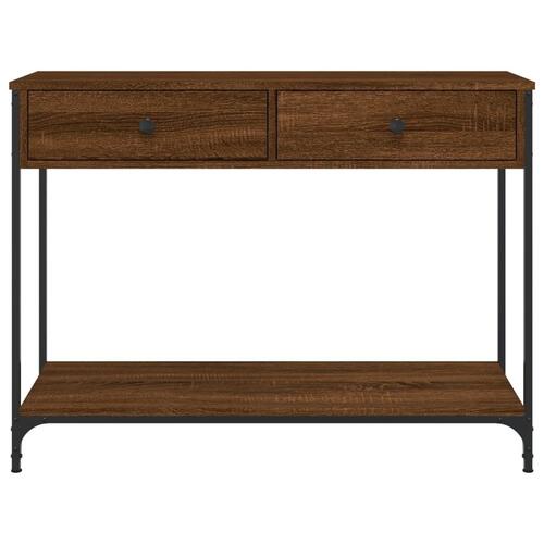 Konsolbord 100x34,5x75 cm konstrueret træ brunt egetræ