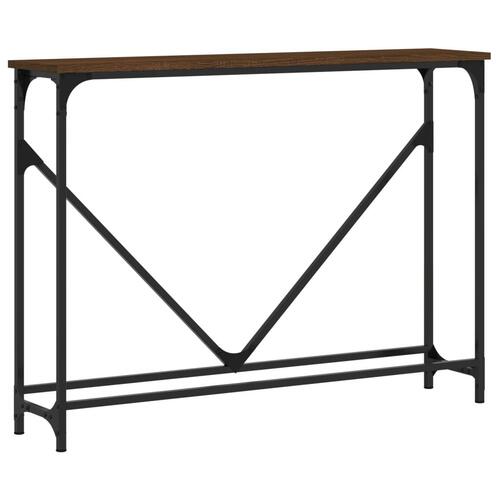Konsolbord 102x22,5x75 cm konstrueret træ brunt egetræ