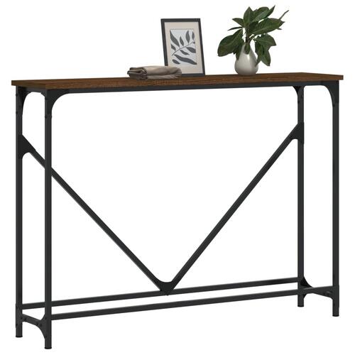Konsolbord 102x22,5x75 cm konstrueret træ brunt egetræ