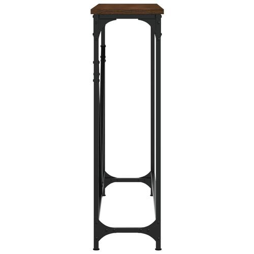 Konsolbord 102x22,5x75 cm konstrueret træ brunt egetræ