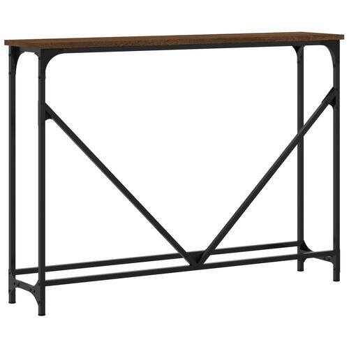 Konsolbord 102x22,5x75 cm konstrueret træ brunt egetræ