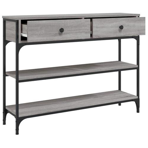 Konsolbord 100x25x75 cm konstrueret træ grå sonoma-eg