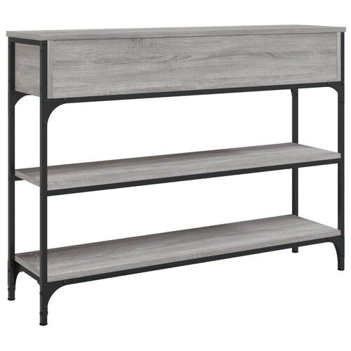 Konsolbord 100x25x75 cm konstrueret træ grå sonoma-eg