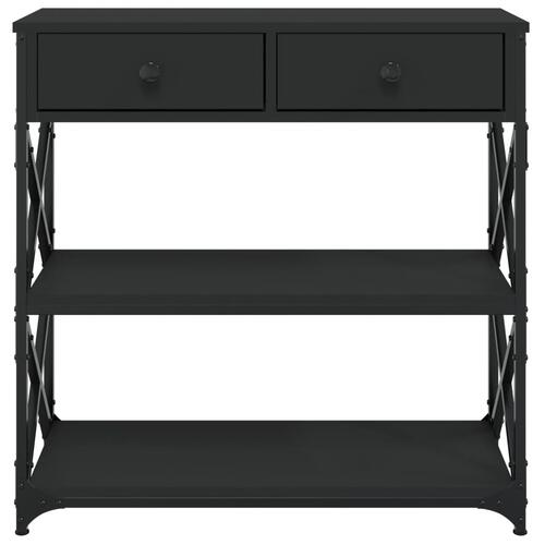 Konsolbord 75x28x75 cm konstrueret træ sort