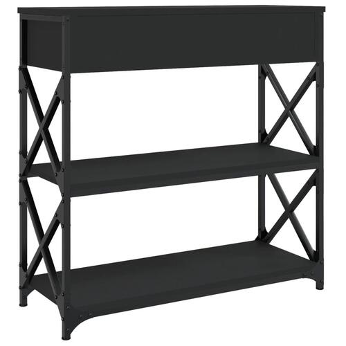 Konsolbord 75x28x75 cm konstrueret træ sort