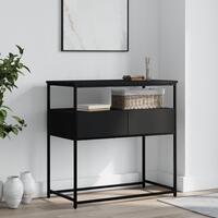 Konsolbord 75x40x75 cm konstrueret træ sort