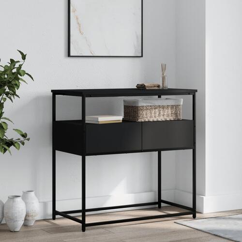 Konsolbord 75x40x75 cm konstrueret træ sort