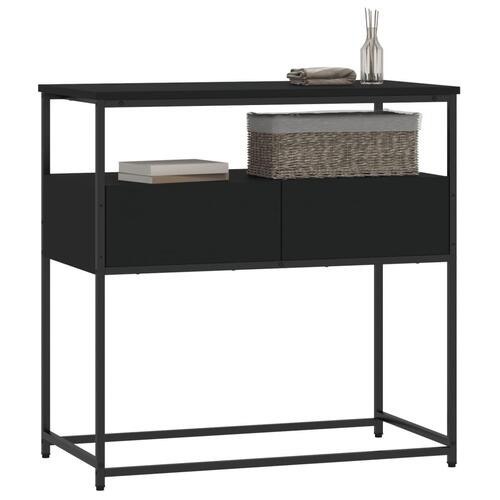 Konsolbord 75x40x75 cm konstrueret træ sort