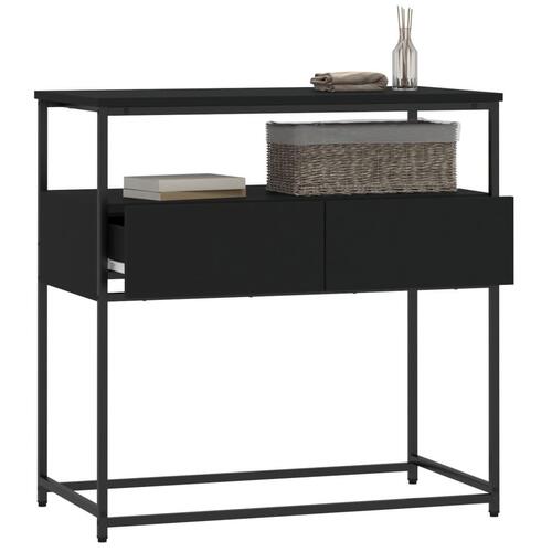 Konsolbord 75x40x75 cm konstrueret træ sort