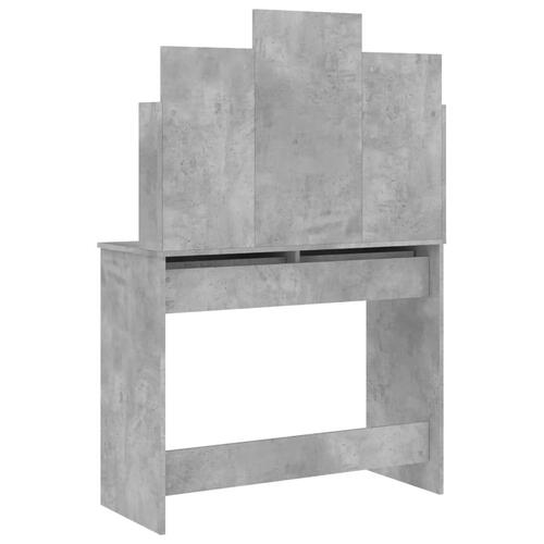 Makeupbord med spejl 96x39x142 cm betongrå
