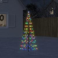 Julelys til flagstang 200 LED'er 180 cm flerfarvet lys