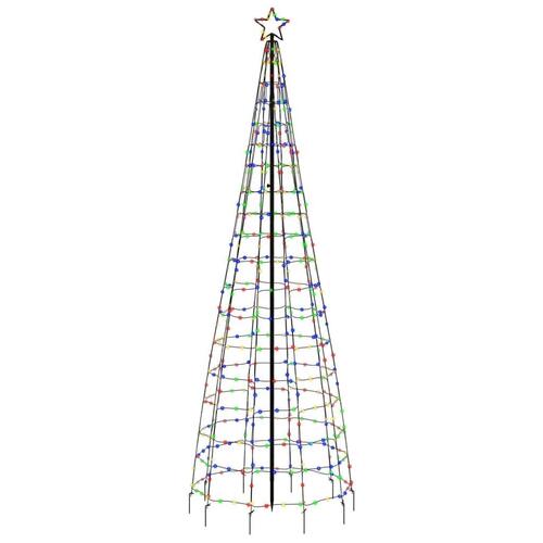 LED-juletræ med spyd 570 LED'er 300 cm farverigt lys
