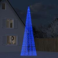 Julelys til flagstang 1534 LED'er 500 cm blåt lys