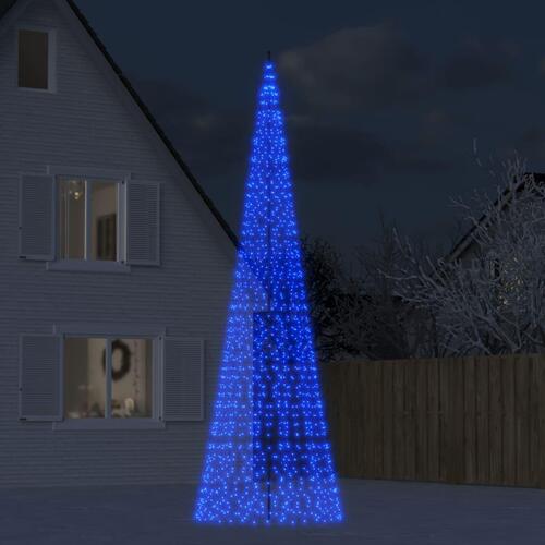 LED-juletræ til flagstang 1534 LED'er 500 cm blåt lys