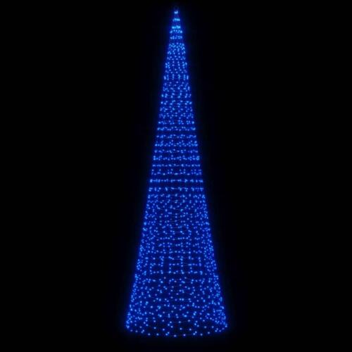 LED-juletræ til flagstang 1534 LED'er 500 cm blåt lys