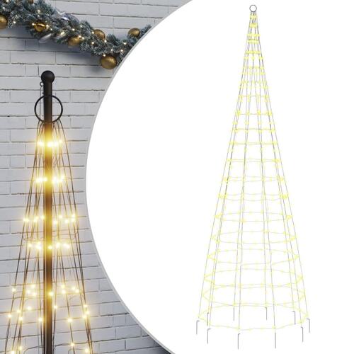 Julelys til flagstang 550 LED'er 300 cm varmt hvidt lys
