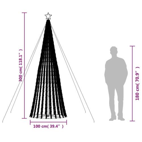 Lysende juletræ 688 LED'er 300 cm koldt hvidt lys