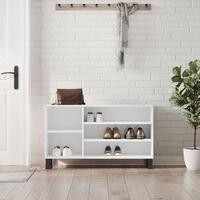 Skoreol 102x36x60 cm konstrueret træ hvid højglans