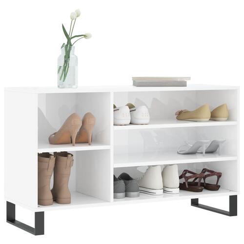 Skoreol 102x36x60 cm konstrueret træ hvid højglans