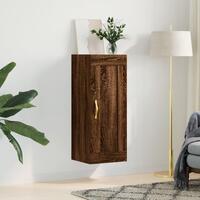 Vægskab 34,5x34x90 cm konstrueret træ brun egetræsfarve