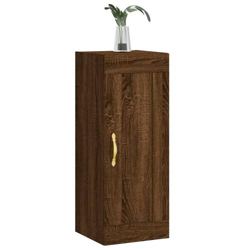 Vægskab 34,5x34x90 cm konstrueret træ brun egetræsfarve