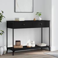 Konsolbord 100x34,5x75 cm konstrueret træ sort