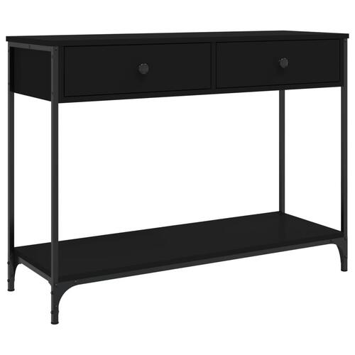 Konsolbord 100x34,5x75 cm konstrueret træ sort