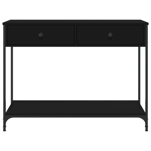 Konsolbord 100x34,5x75 cm konstrueret træ sort