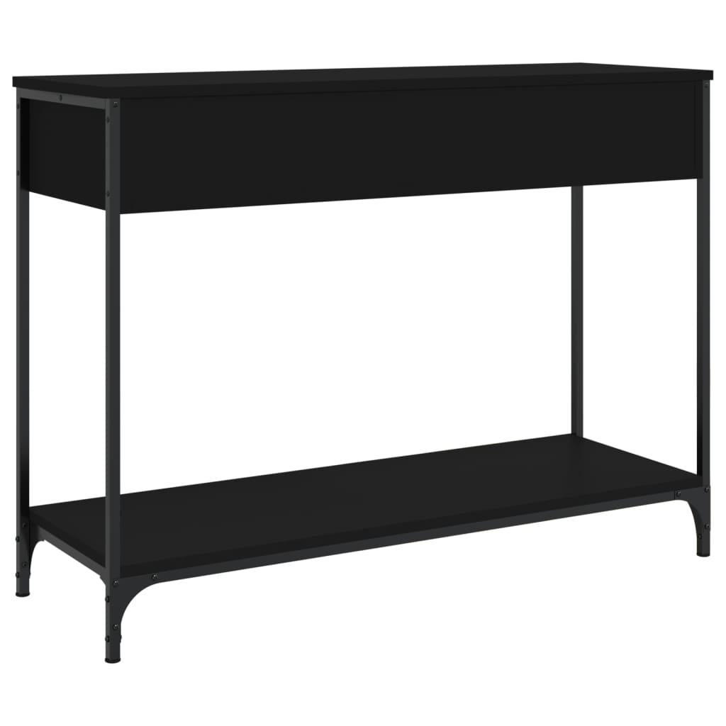 Konsolbord 100x34,5x75 cm konstrueret træ sort