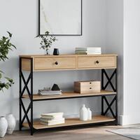 Konsolbord 100x28x75 cm konstrueret træ sonoma-eg