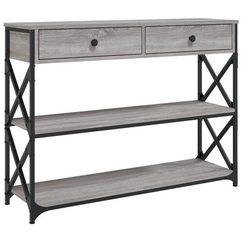 Konsolbord 100x28x75 cm konstrueret træ grå sonoma-eg