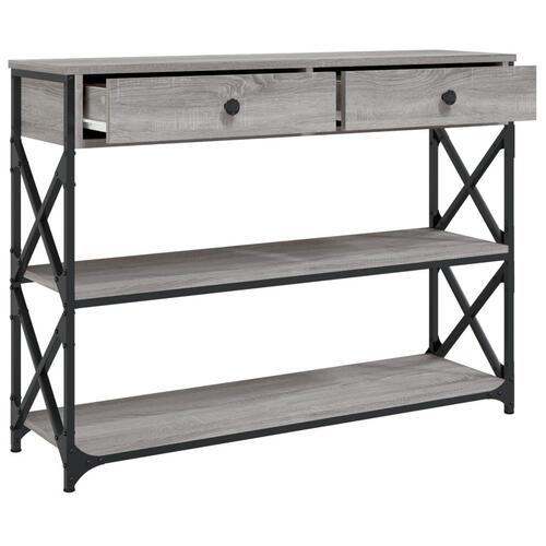 Konsolbord 100x28x75 cm konstrueret træ grå sonoma-eg