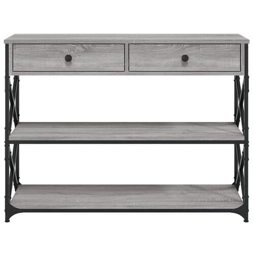 Konsolbord 100x28x75 cm konstrueret træ grå sonoma-eg