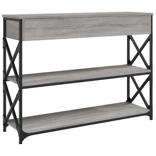 Konsolbord 100x28x75 cm konstrueret træ grå sonoma-eg