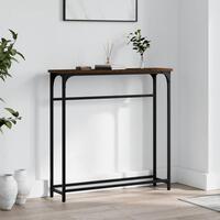 Konsolbord 75x19,5x75 cm konstrueret træ brunt egetræ