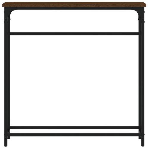 Konsolbord 75x19,5x75 cm konstrueret træ brunt egetræ