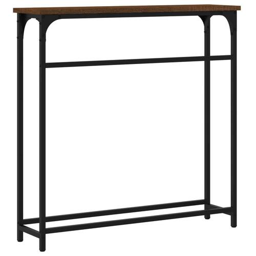 Konsolbord 75x19,5x75 cm konstrueret træ brunt egetræ