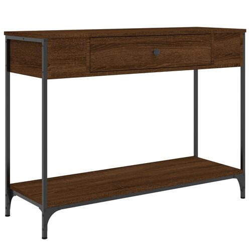 Konsolbord 100x34,5x75 cm konstrueret træ brunt egetræ
